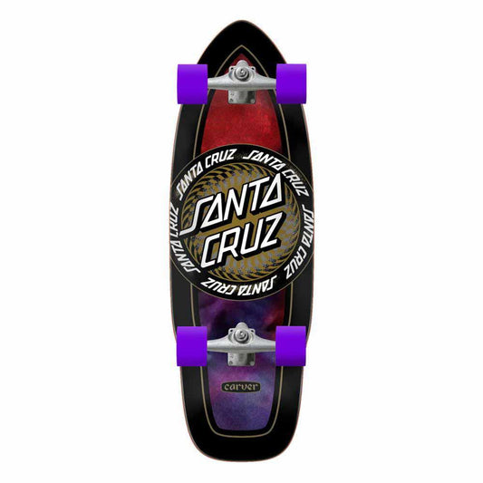 Santa Cruzer Complete Skateboard Infinite Ringed Dot Cut Back Black/Purple 9.75 "