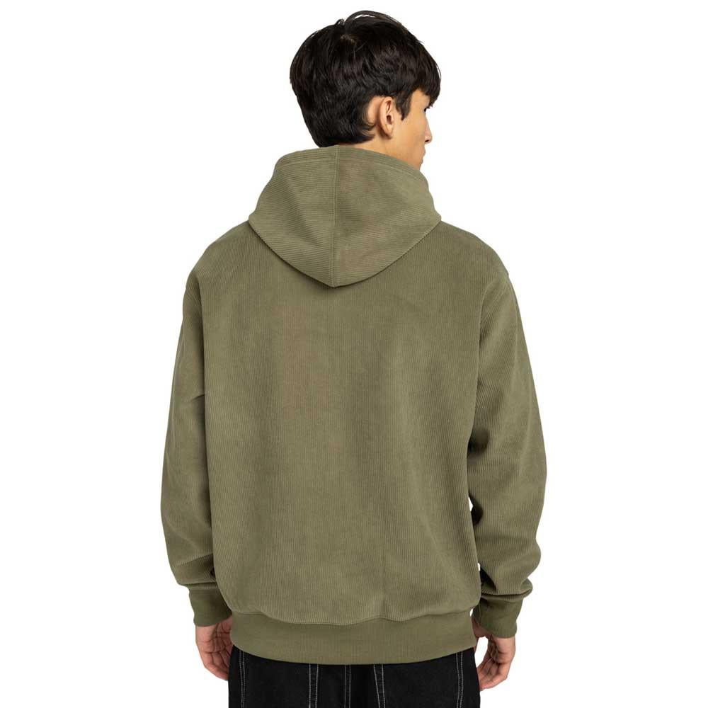 Element Serif Coruroy Pullover Hooded Sweatshirt Kalamata Brown Green