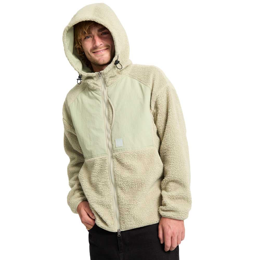 Volcom Nomaa Sherpa Zip Hooded Sweatshirt Green Tea