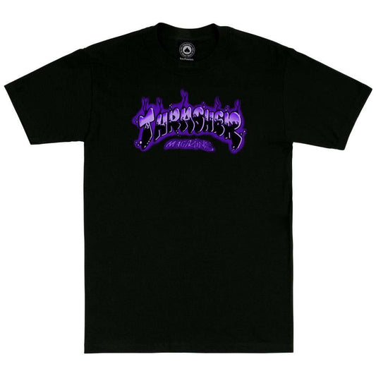 Thrasher Magazine T-Shirt Airbrush Black/Purple