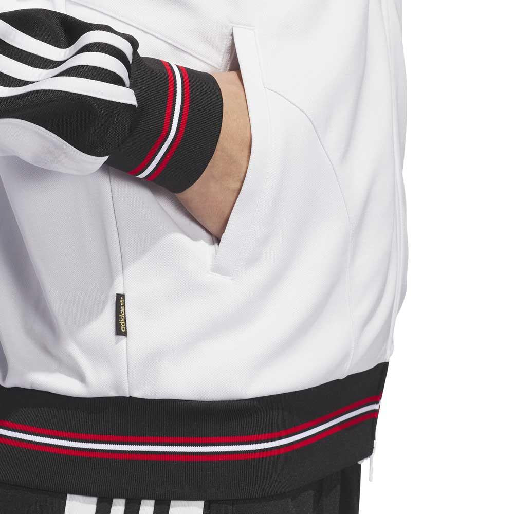Adidas Skateboarding Tyshawn Track Jacket Crystal White Black Better Scarlet