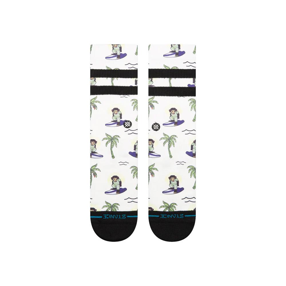 Stance Socks Surfin Monkey Crew White Large