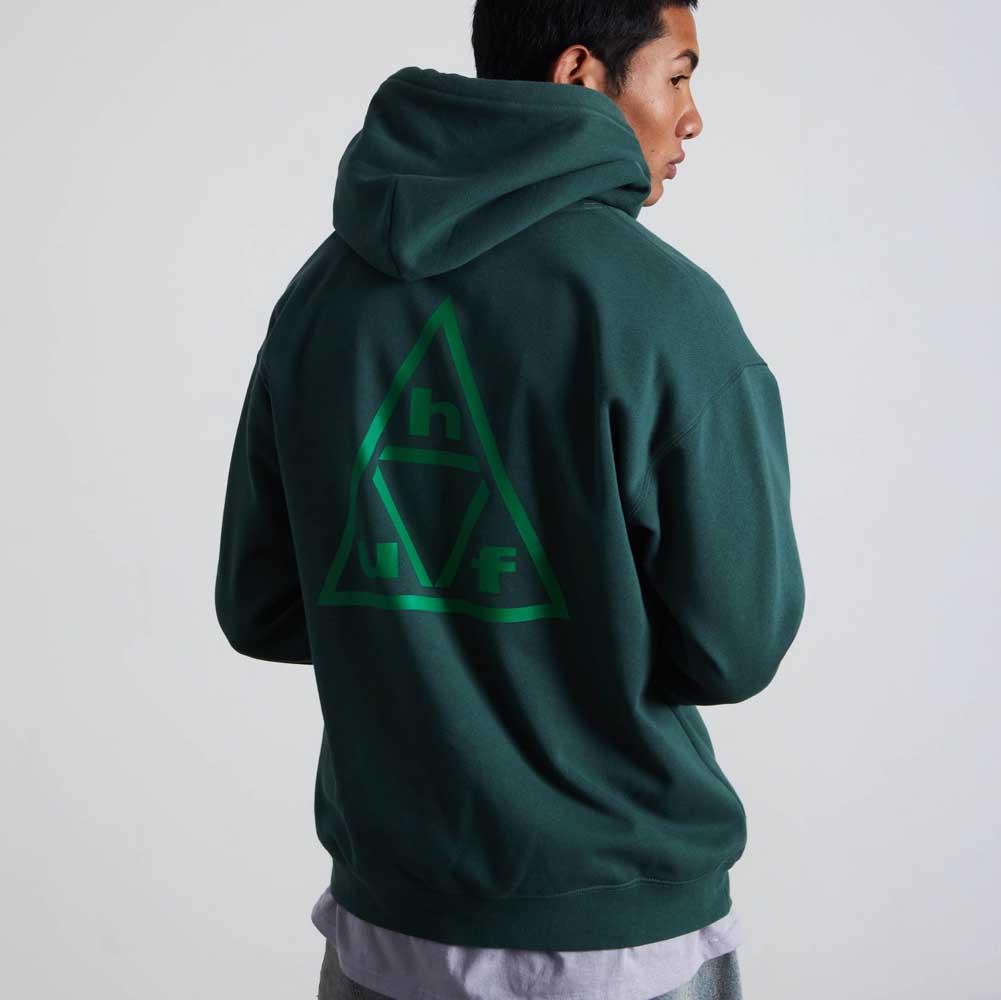 Huf Triple Triangle Pullover Hooded Sweatshirt Forest Green Green