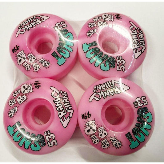 Snot Wheels Franky Skulls Pink Swirl Skateboard Wheels Classic 53mm 99A