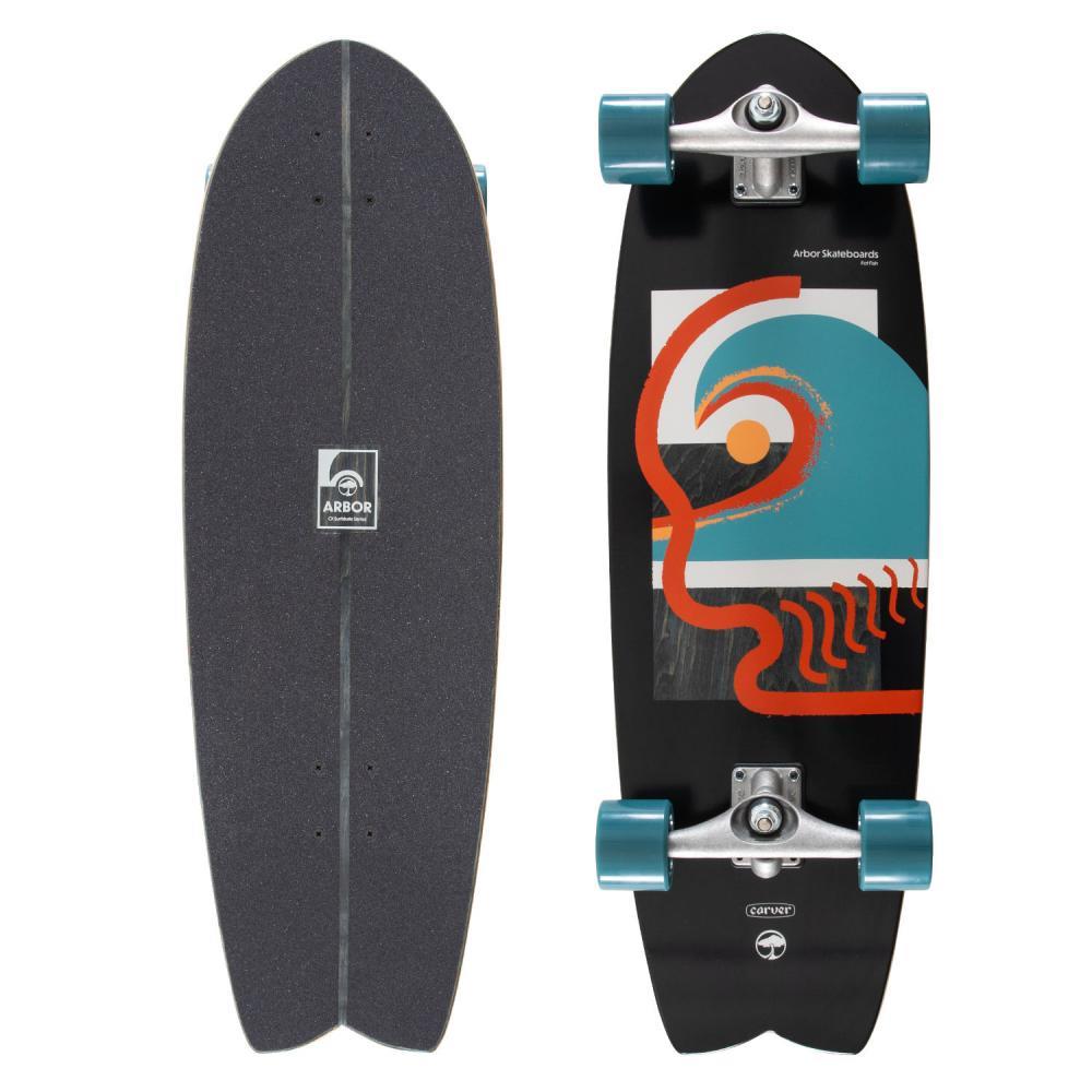 Arbor Surfskate Complete Cruiser Skateboard CX Surfskate Fat Fish Black 32"
