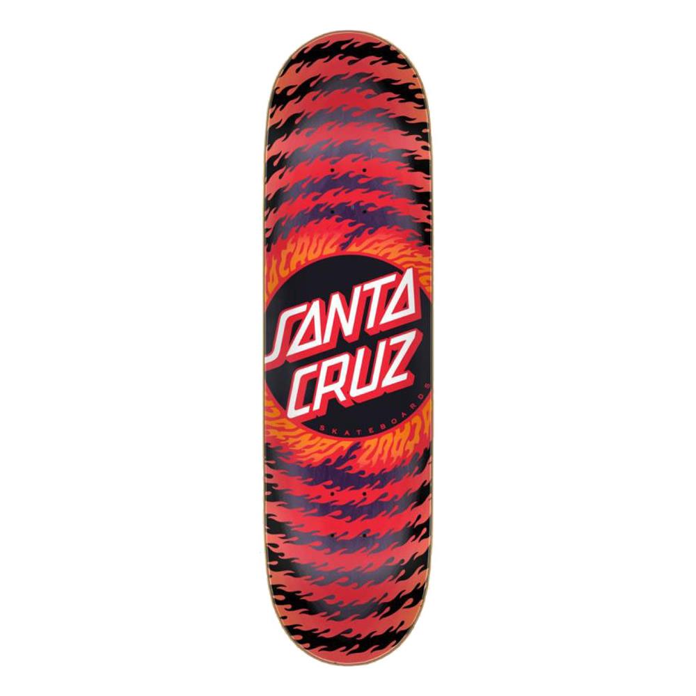 Santa Cruz Skateboard Deck Flame Ringed Dot 7 Ply Birch Red/Black 8.5"