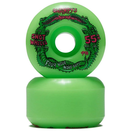 Snot Wheels Swampy Four Hour Conical Skateboard Wheels Neon Green 55mm 95a