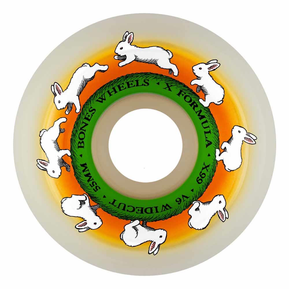 BONES Skateboard Wheels X-Formula V6 Wide-Cut 99A Runny Bunny 55mm