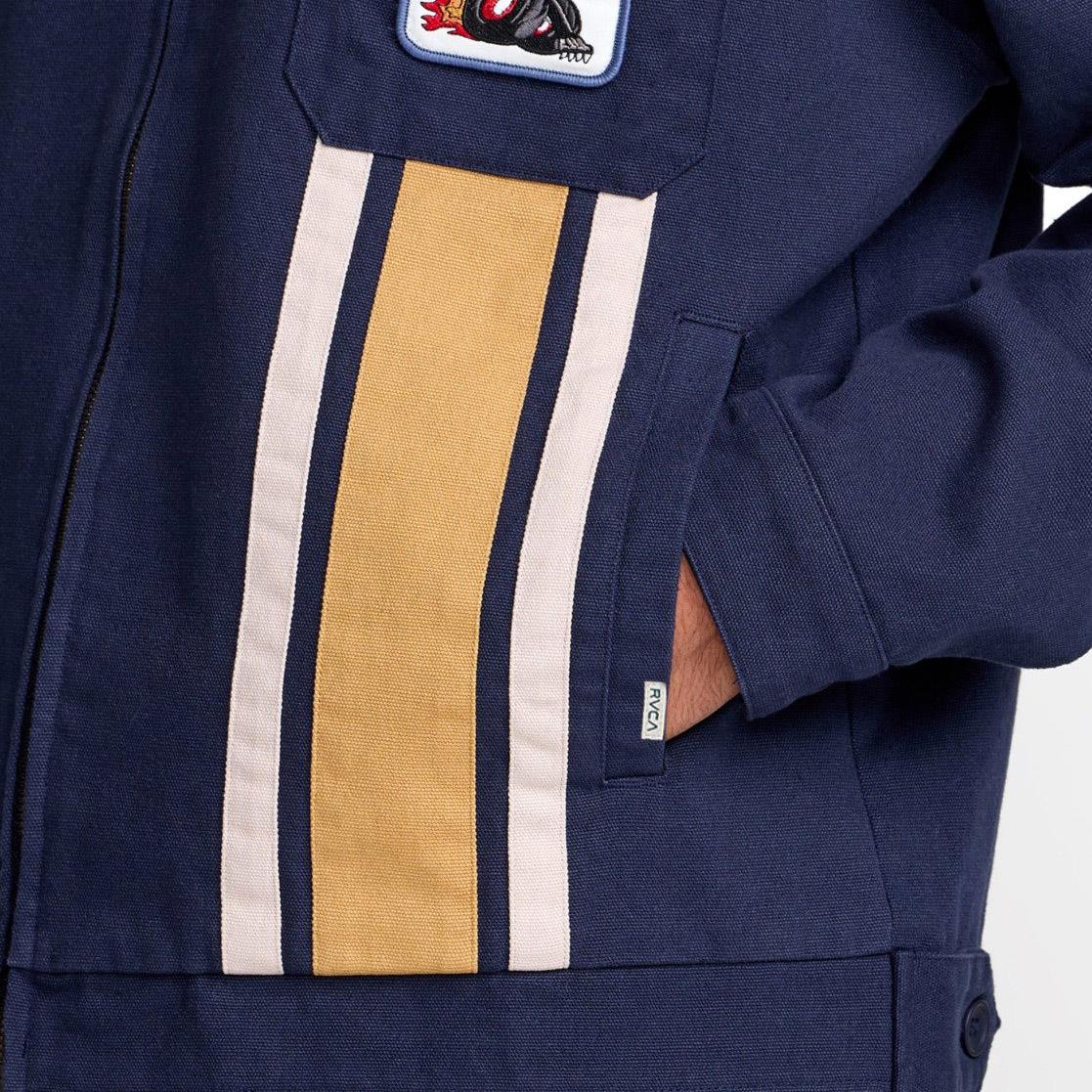 RVCA Panther Team Twill Jacket Garage Blue