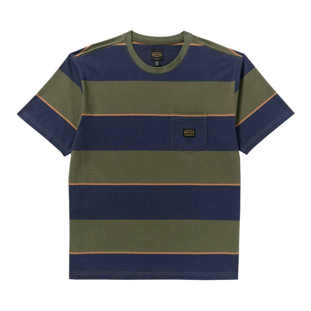 RVCA Dayshift Stripe Pocket T-Shirt Moody Blue