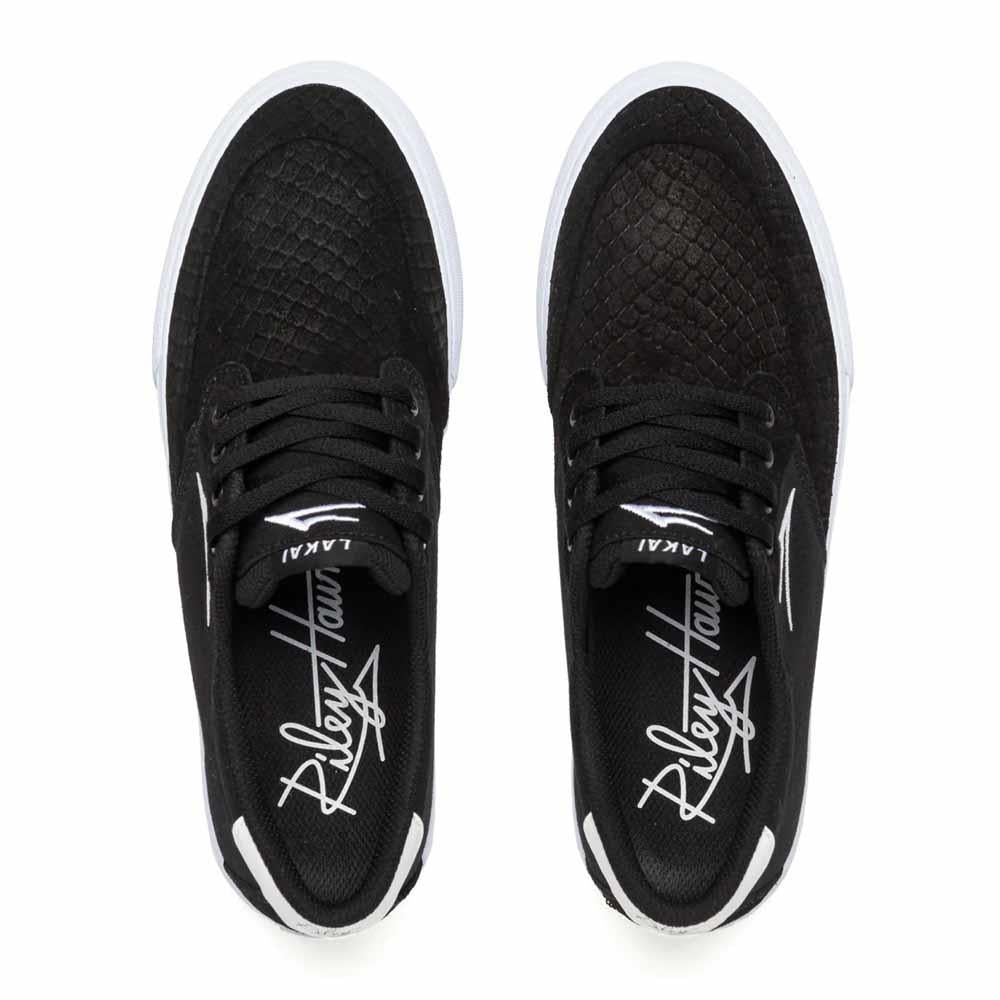 Lakai Riley 3 Black Snake Suede Skate Shoes