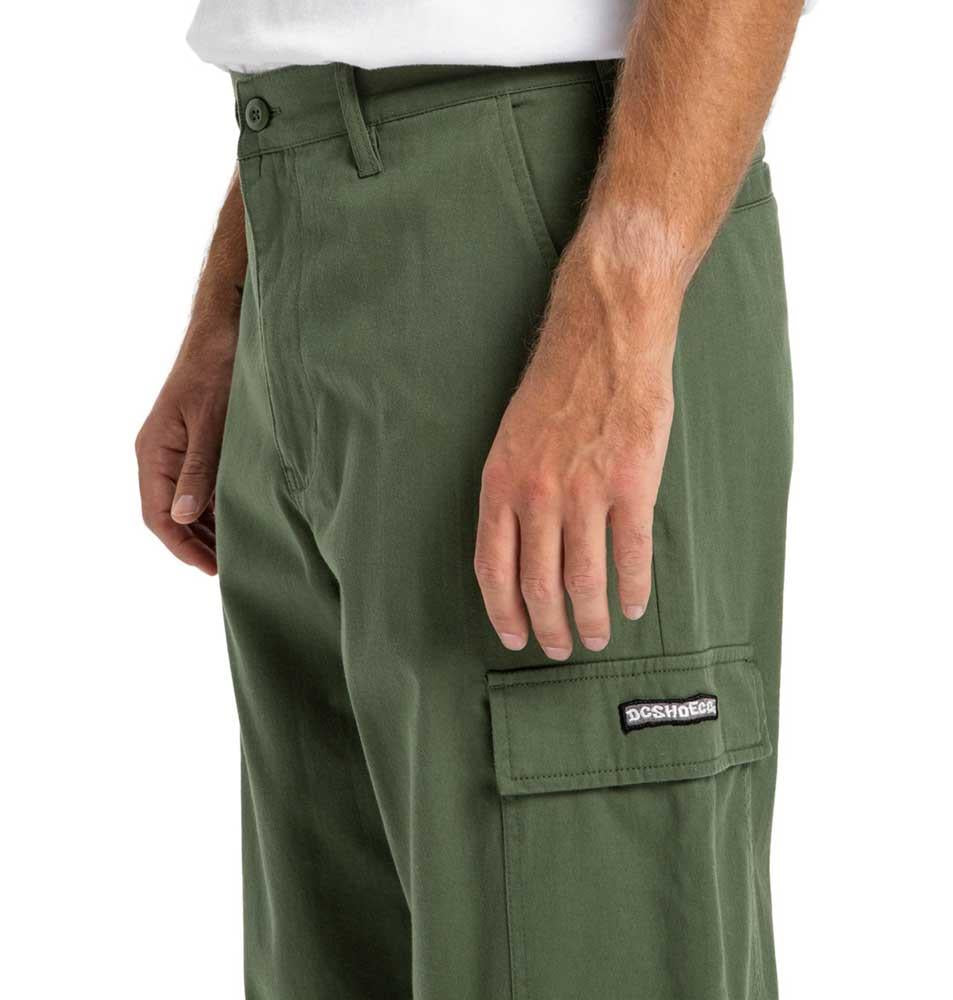 DC Shoe Co Worker Baggy Cargo Chino Pants Bronze Green