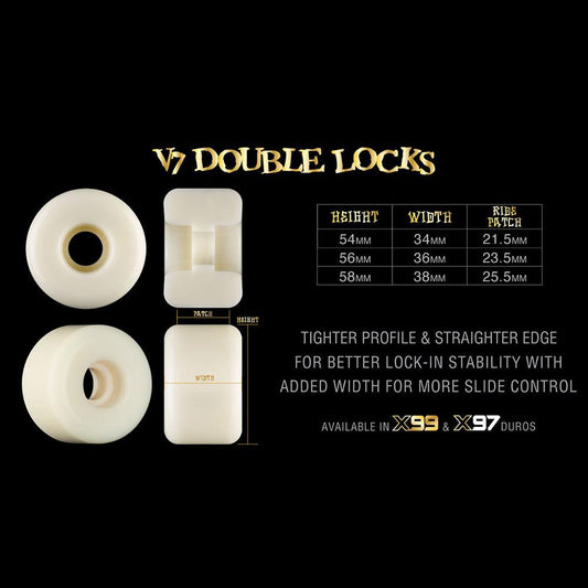 BONES Skateboard Wheels X-Formula 54mm 97A V7 Double Lock SP26