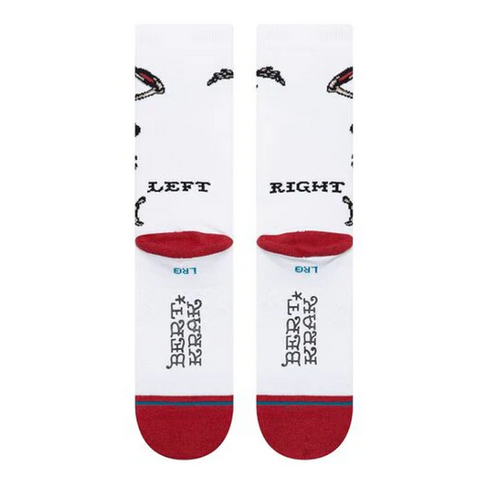 Stance X Bert Krak Skeleton Crew Socks White Large Uk7-11