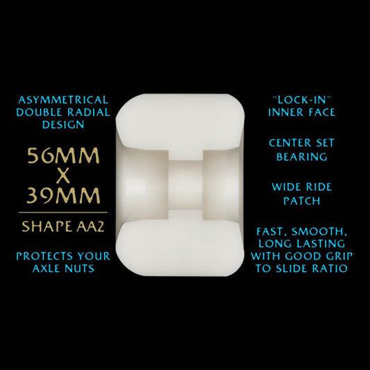 Powell Peralta Dragon Formula Skateboard Wheels Nano Rat 56mm x 39mm 97A AA2 Off White Blue