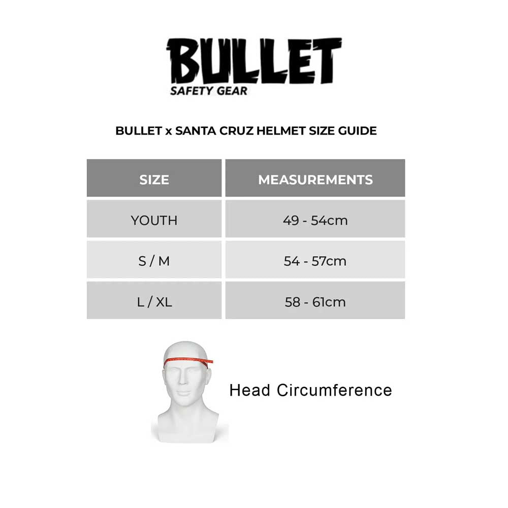 Bullet x Santa Cruz Helmet Eyeball YOUTH 49-54cm Gloss Black