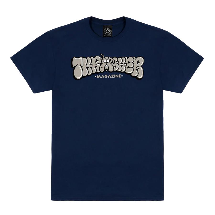 Thrasher Skateboard Magazine Bully T-Shirt Navy