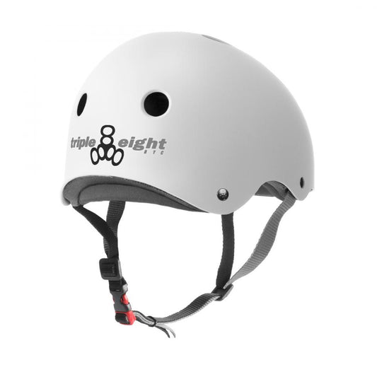 Triple Eight Certified Sweatsaver Skateboard Helmet White Matte
