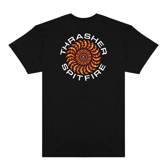 Thrasher x Spitfire T-Shirt Classic Swirl Black