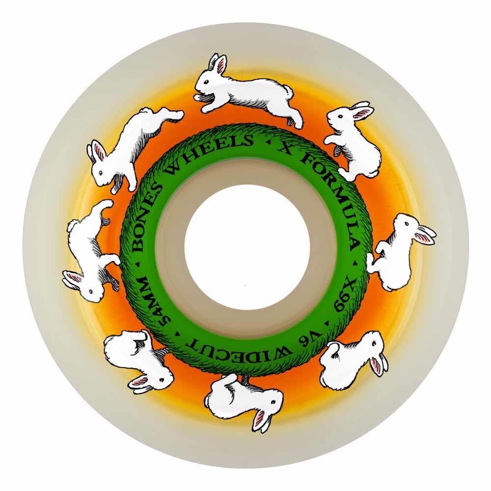 BONES Skateboard Wheels X-Formula V6 Wide-Cut 99A Runny Bunny 54mm