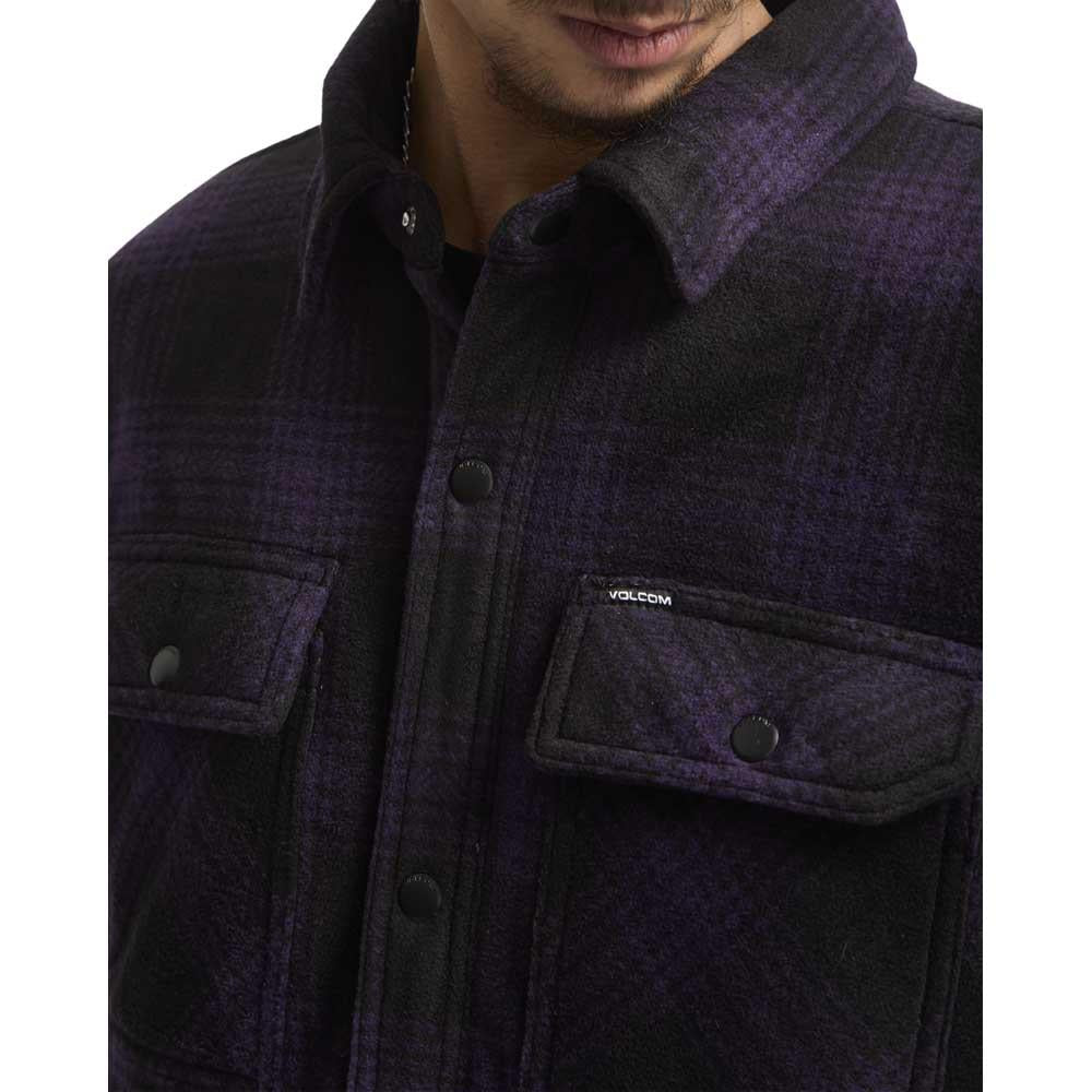 Volcom Bowered Fleece Longsleeve Shirt Jacket Dark Purple