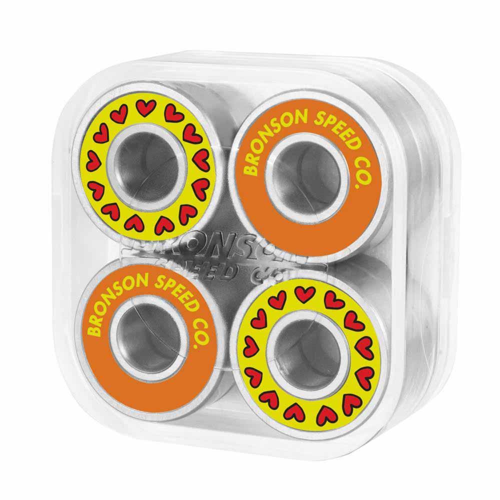 Bronson Speed Co. Skateboard Bearings Franky Villani Pro G3 Silver/Yellow/Orange 8mm