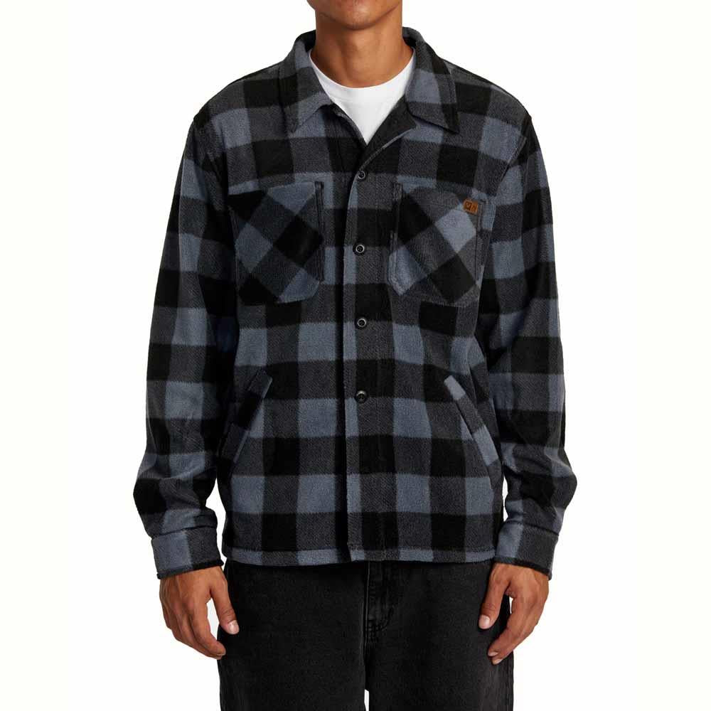 RVCA Yukon High Pile Shirt Garage Blue Pile