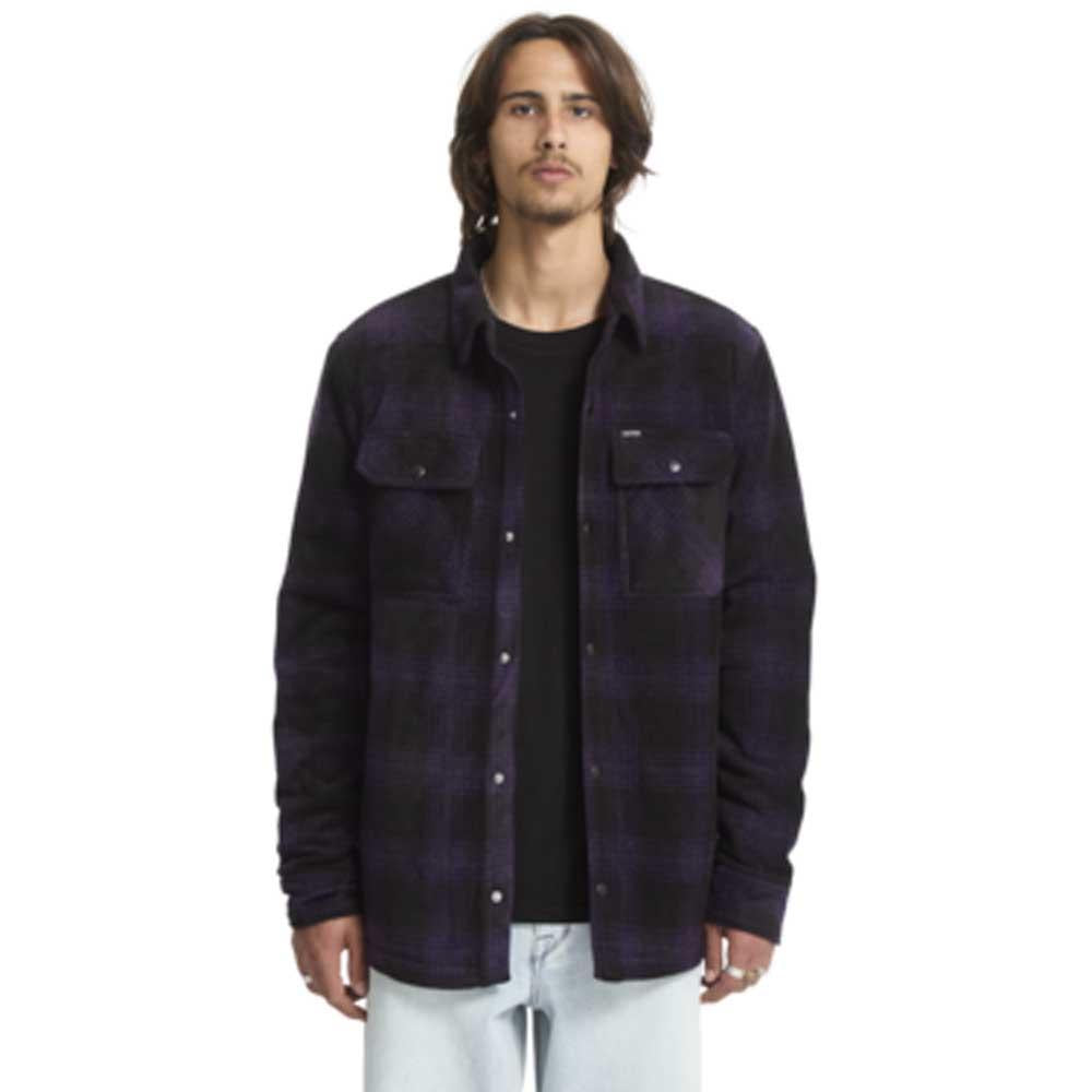 Volcom Bowered Fleece Longsleeve Shirt Jacket Dark Purple