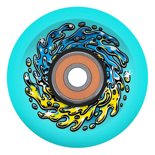 Slime Balls Skateboard Wheels Chrome Light Ups OG 78a Blue 66mm & Bronson G2 Bearings