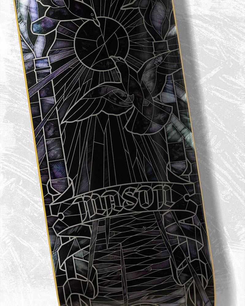 Real Mason Black Sunday Cathedral Skateboard Deck Black 8.25"