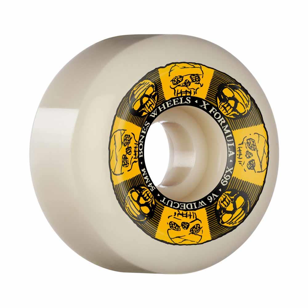 BONES Skateboard Wheels X-Formula X99 V6 Wide-Cut 99A Black & Gold 54mm