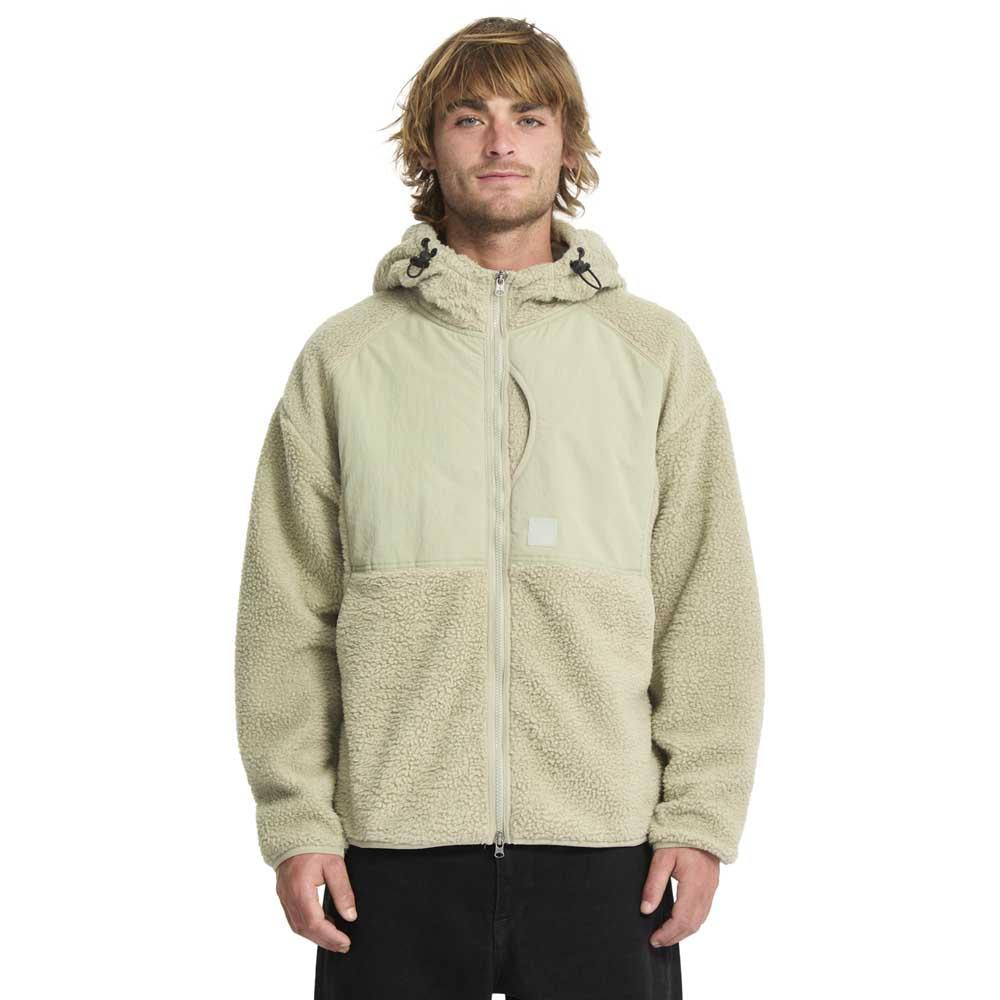 Volcom Nomaa Sherpa Zip Hooded Sweatshirt Green Tea