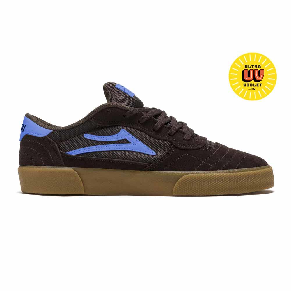 Lakai Cambridge Chocolate Light Blue UV Suede Skate Shoe