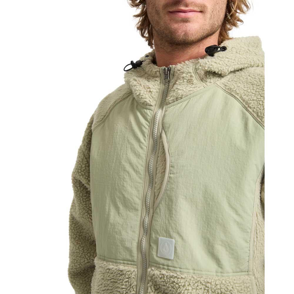 Volcom Nomaa Sherpa Zip Hooded Sweatshirt Green Tea