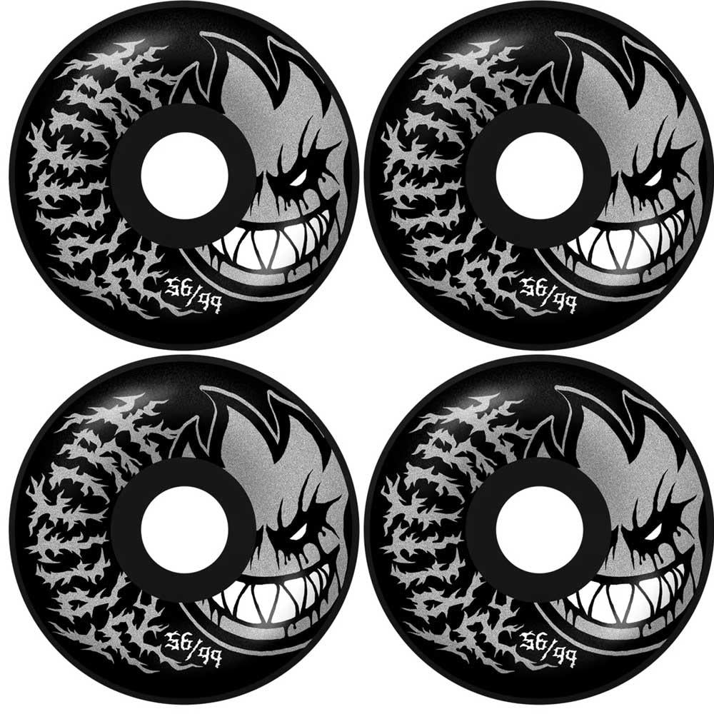 Spitfire Formula Four Skateboard Wheels Deathmask II Bighead Radial Full Black 56mm 99a