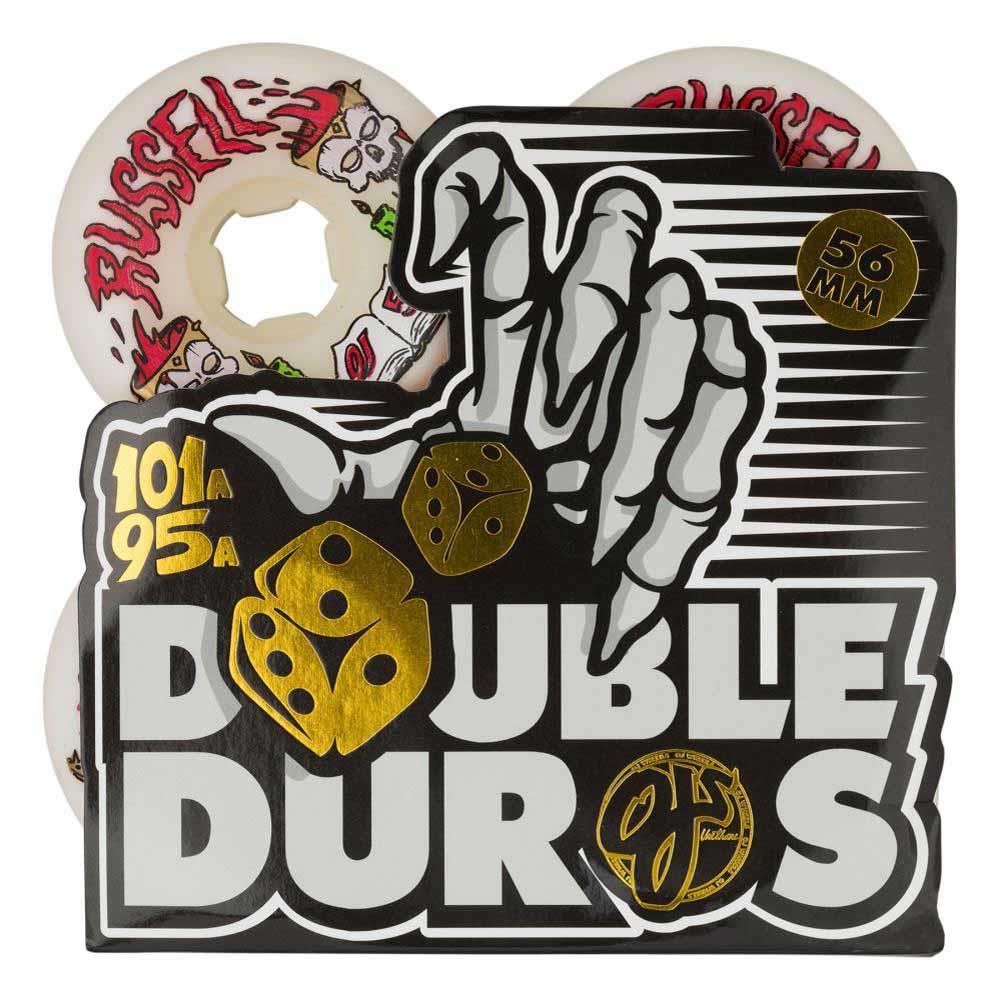 OJ Double Duro Skateboard Wheels Chris Russell Goblet 101a/95a White 56mm
