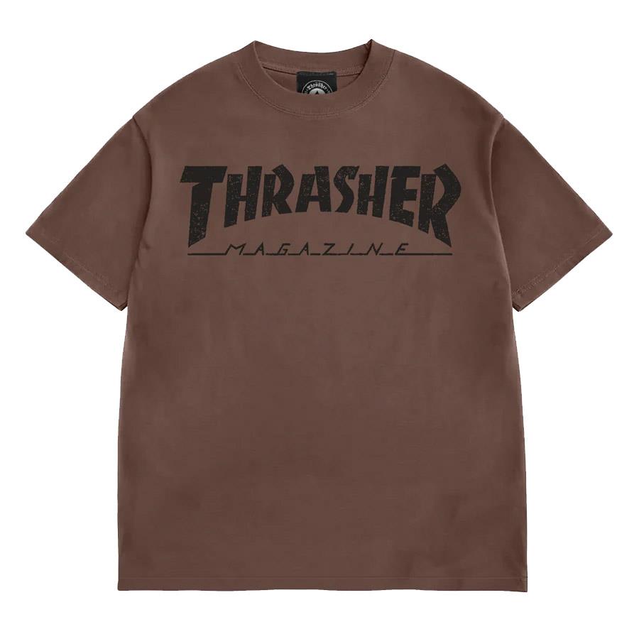 Thrasher Skateboard Mag Logo Vintage T-Shirt Brown