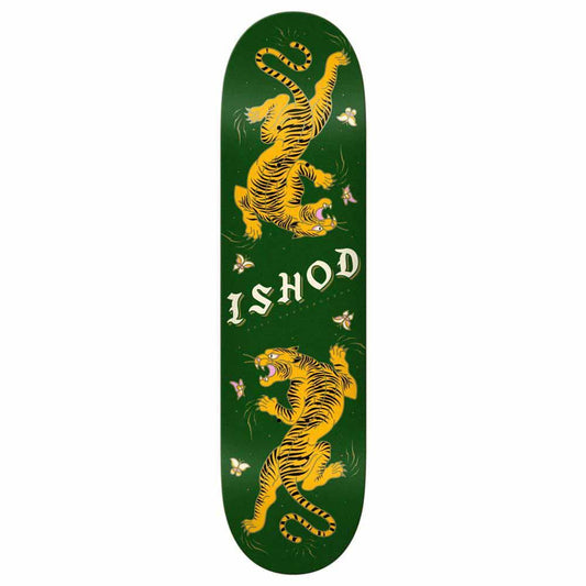 Real Skateboard Deck Ishod Cat Scratch Glitter TT Green Yellow 8.5"