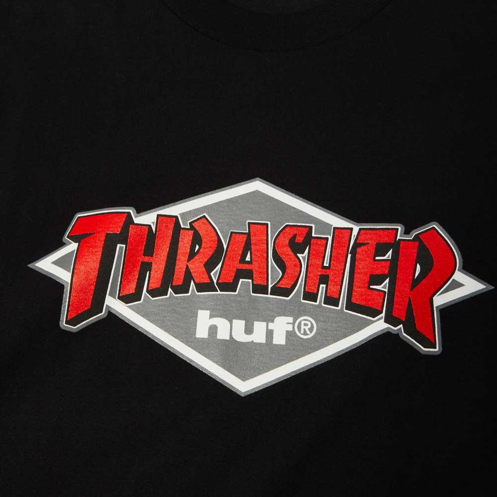 HUF x Thrasher Logo Short Sleeve T-Shirt Black