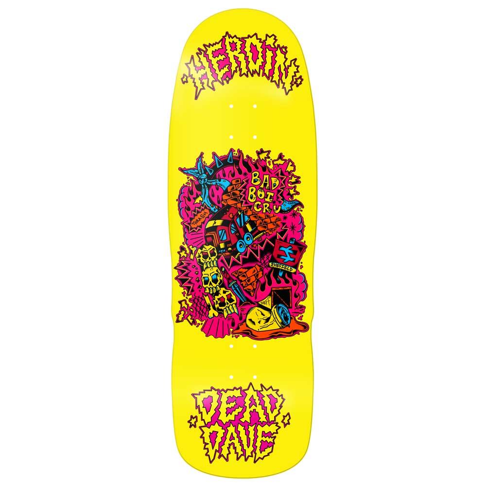 Heroin Skateboards Dead Dave Trainlines Gush Skateboard Deck Yellow 10.1”