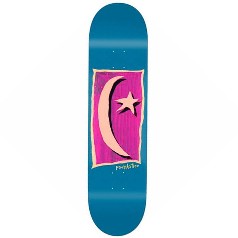 Foundation Star and Moon V2 Skateboard Deck Blue 7.88"