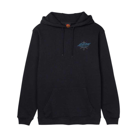 Santa Cruz Meek Pinstripe Slasher Hooded Sweatshirt Black