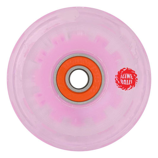 Slime Balls Skateboard Wheels Pink Eyes Light Ups OG Slime Pink 66mm & Bronson G2 Bearings