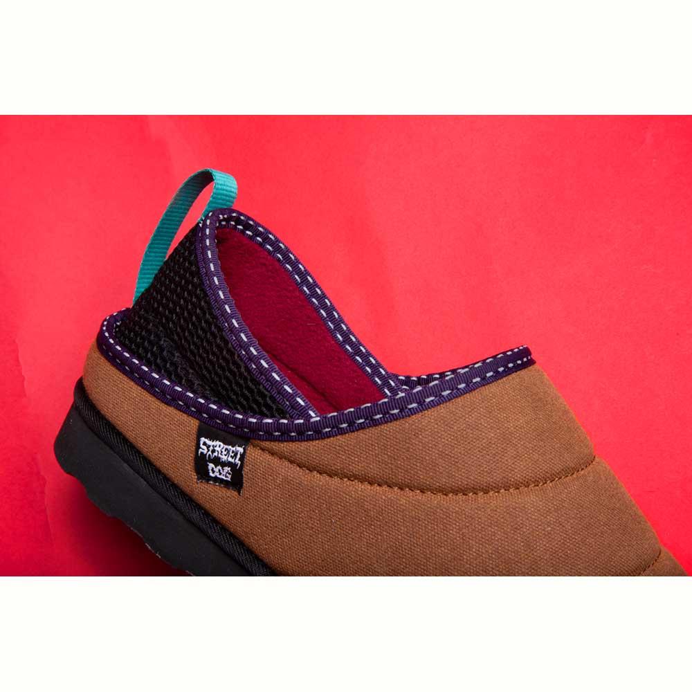 Lakai X Jay Howell Owen Slippers Waxed Canvas Walnut Brown