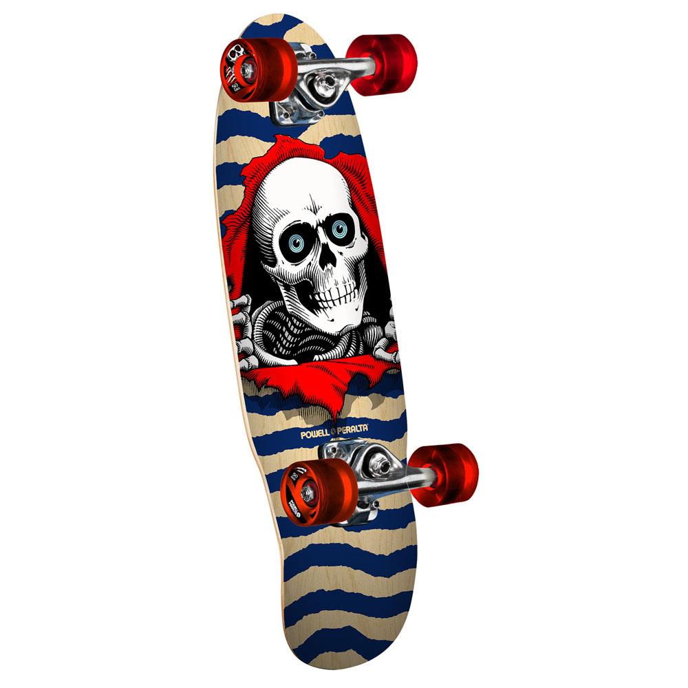 Powell Micro Mini Ripper Factory Complete Cruiser Skateboard Natural Blue 7.5"