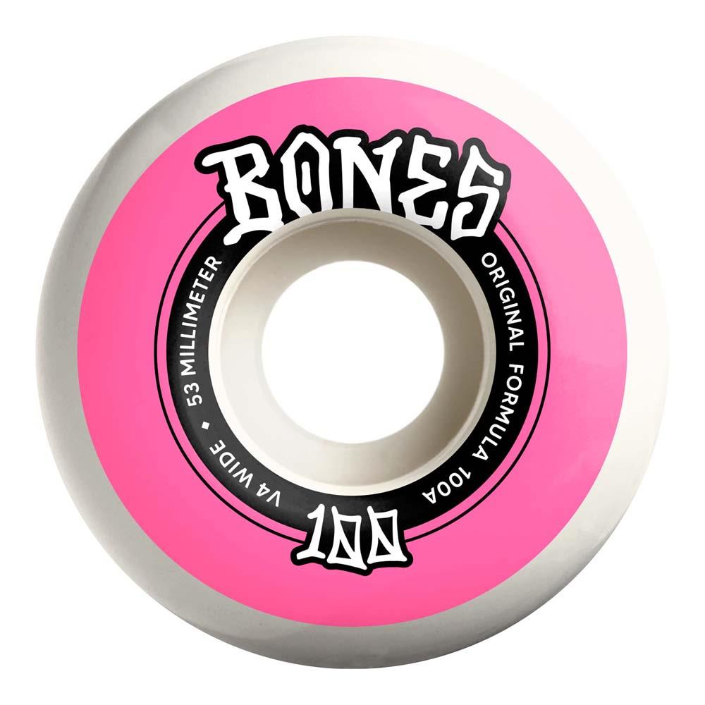 BONES OG Formula Wides V4 White Skateboard Wheels 100A 53mm