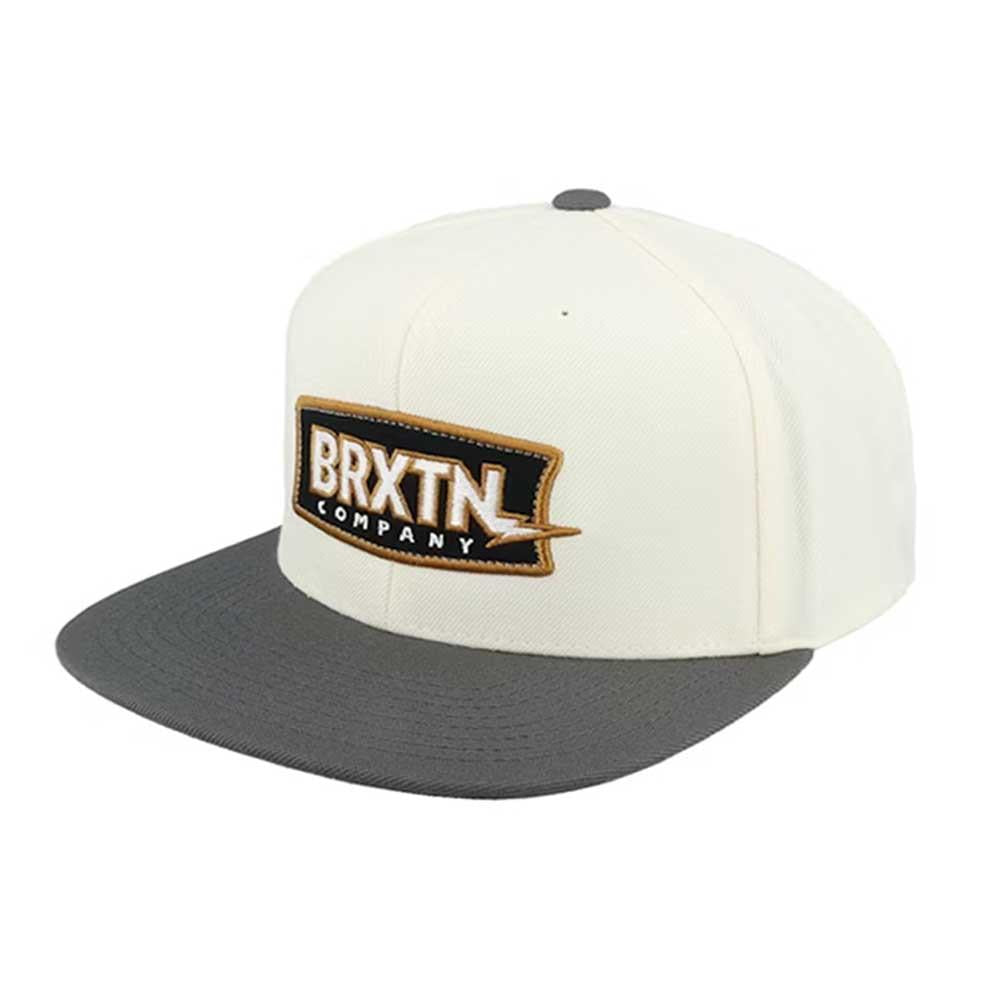 Brixton Lightning Snapback Cap Off White Charcoal One Size