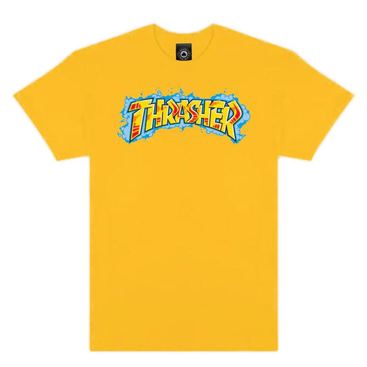 Thrasher Skateboard Magazine Graff  T-Shirt Gold
