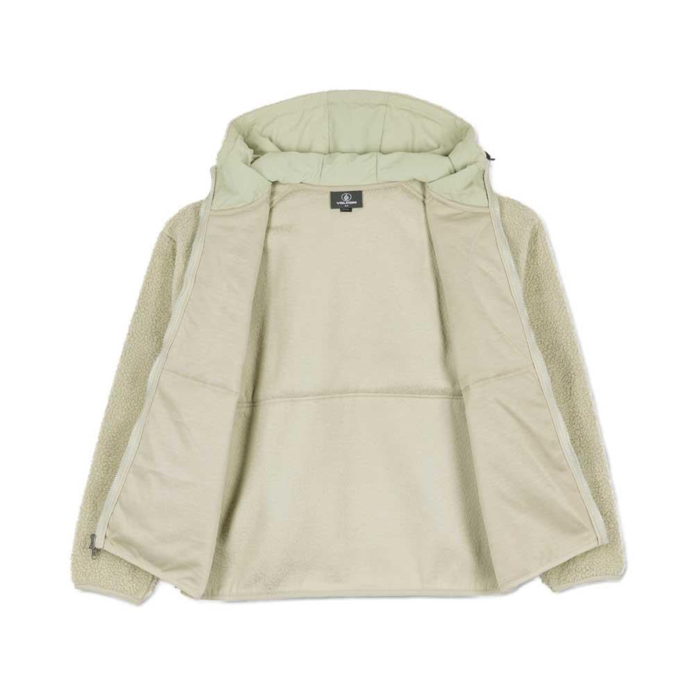 Volcom Nomaa Sherpa Zip Hooded Sweatshirt Green Tea