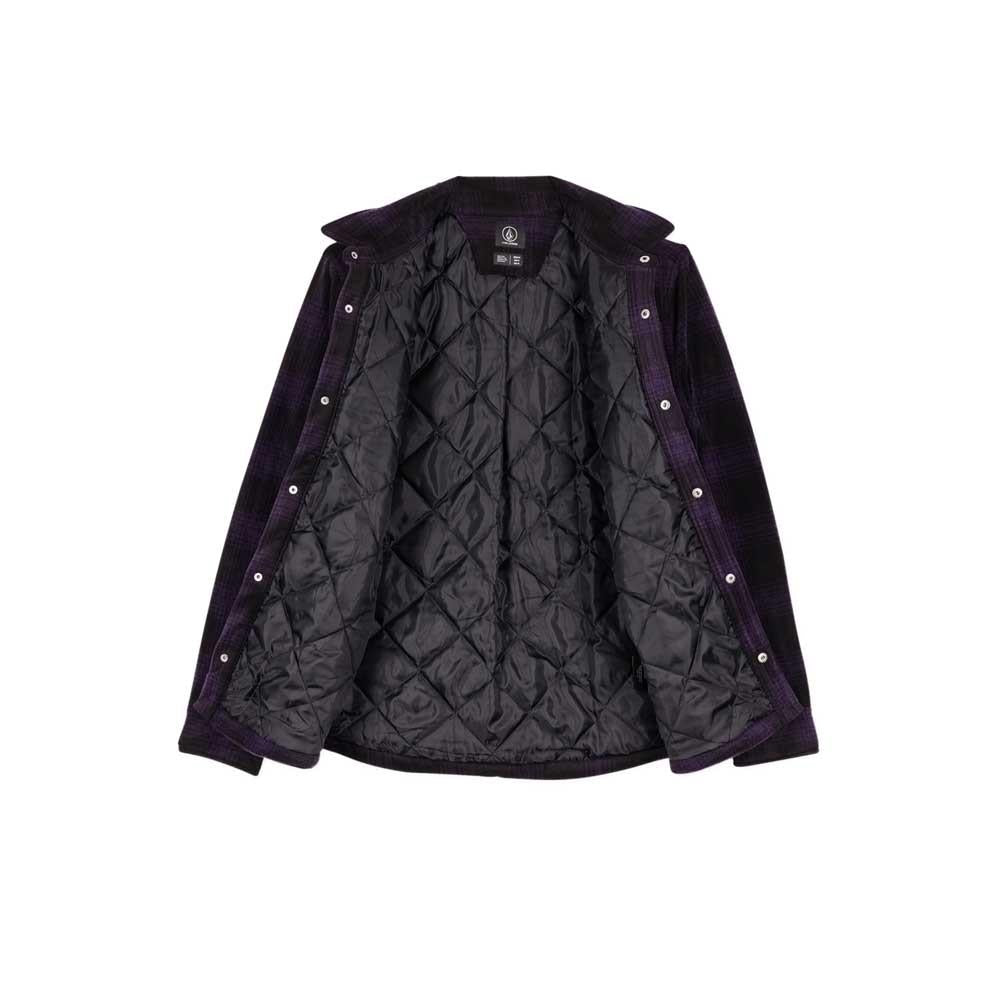 Volcom Bowered Fleece Longsleeve Shirt Jacket Dark Purple